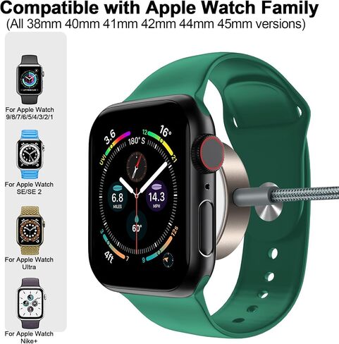 𝟐𝟎𝟐𝟓 𝐔𝐩𝐠𝐫𝐚𝐝𝐞𝐝 for Apple Watch Charger Magnetic Fast Charging Cable [Portable] Magnetic Wireless Charging Compatible with iWatch Series Ultra/10/9/8/7/6/SE/SE2/5/4-[3.3FT] USB+USB in Saudi Arabia