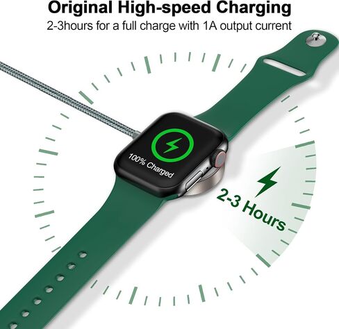 𝟐𝟎𝟐𝟓 𝐔𝐩𝐠𝐫𝐚𝐝𝐞𝐝 for Apple Watch Charger Magnetic Fast Charging Cable [Portable] Magnetic Wireless Charging Compatible with iWatch Series Ultra/10/9/8/7/6/SE/SE2/5/4-[3.3FT] USB+USB in Saudi Arabia