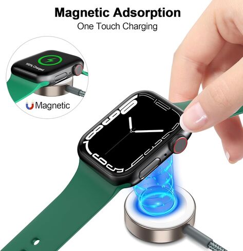 𝟐𝟎𝟐𝟓 𝐔𝐩𝐠𝐫𝐚𝐝𝐞𝐝 for Apple Watch Charger Magnetic Fast Charging Cable [Portable] Magnetic Wireless Charging Compatible with iWatch Series Ultra/10/9/8/7/6/SE/SE2/5/4-[3.3FT] USB+USB in Saudi Arabia