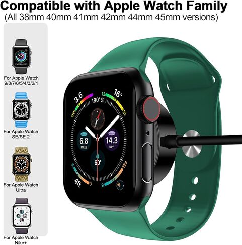 𝟐𝟎𝟐𝟓 𝐔𝐩𝐠𝐫𝐚𝐝𝐞𝐝 for Apple Watch Charger Magnetic Fast Charging Cable [Portable] Magnetic Wireless Charging Compatible with iWatch Series Ultra/10/9/8/7/6/SE/SE2/5/4-[3.3FT] USB+USB in Saudi Arabia