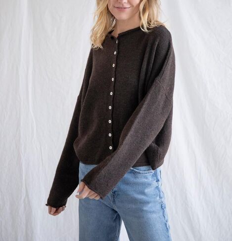 Women Y2k Knitted Cardigan Long Sleeve Button Down Sweater Lightweight Casual Cardigan Loose Fall Streetwear in Kuwait