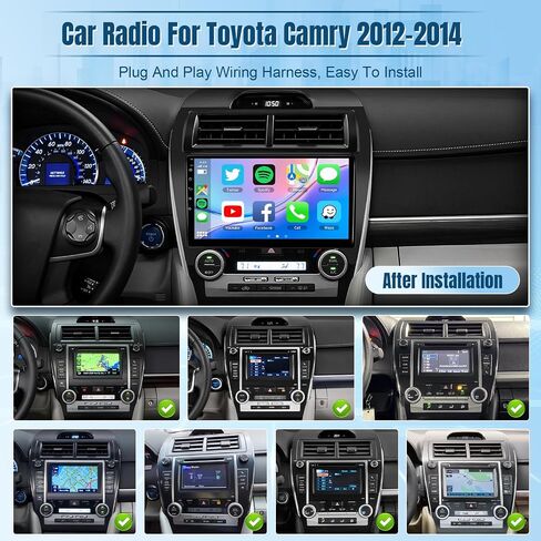 Naifay Android Car Stereo لـ Toyota Camry 2012 2013 2014 مع Carplay & Android Auto ، 10.1inch IPS Touch Screen for Toyota Camry Car Stereo مع Bluetooth/GPS/WiFi/SWC/SPLIST in Kuwait