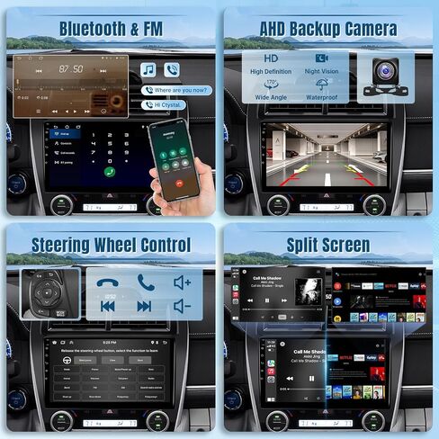 Naifay Android Car Stereo لـ Toyota Camry 2012 2013 2014 مع Carplay & Android Auto ، 10.1inch IPS Touch Screen for Toyota Camry Car Stereo مع Bluetooth/GPS/WiFi/SWC/SPLIST in Kuwait