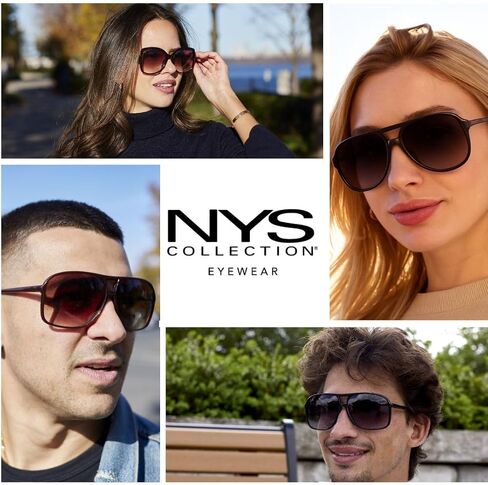 NYS Collection Retro Aviator Sunglasses for Men & Women 70s Vintage Style, Lightweight 100% Protection in Saudi Arabia