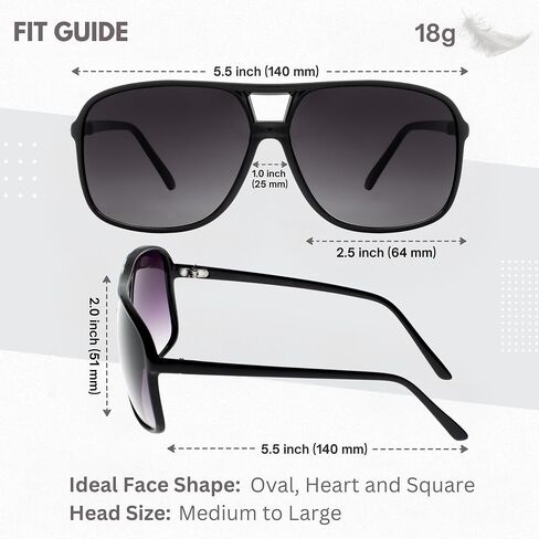 NYS Collection Retro Aviator Sunglasses for Men & Women 70s Vintage Style, Lightweight 100% Protection in Saudi Arabia
