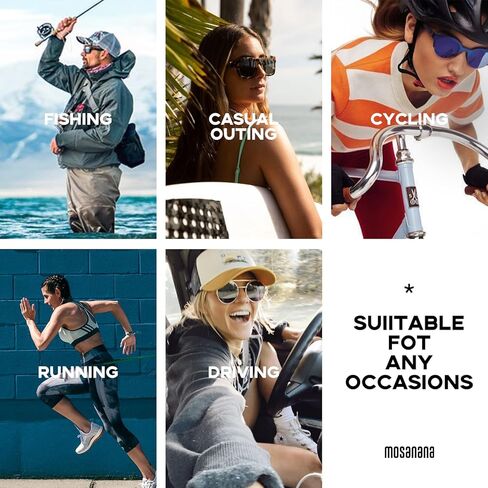 MOSANANANASERS SPORTS SENGLESSES للنساء الرجال ، TR90 إطار خفيف الوزن يعكس UV400 حماية MS52368 in Kuwait