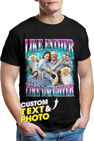 JIX & JOKY Custom T Shirts with Picture Custom Fathers Day Shirt for Dad Photo Tshirt with Face Customize Shirt for Men in Saudi Arabia