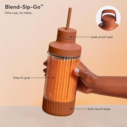 Beast Mighty 850 | Premium Compact Personal Blender | Smoothies, Shakes, Dressings, Sauces, Desserts, Dips | Blends Ice and Frozen Fruit | Includes Extra Lids and Straws | 850W (Carbon Black) in Saudi Arabia