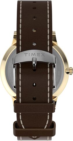 Timex Men's Waterbury Classic 40mm Watch - Brown Strap White Dial Gold-Tone Case in Saudi Arabia