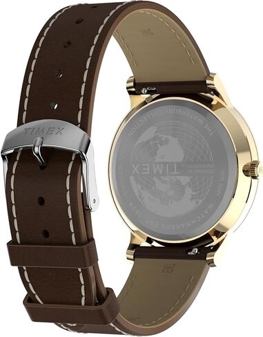 Timex Men's Waterbury Classic 40mm Watch - Brown Strap White Dial Gold-Tone Case in Saudi Arabia