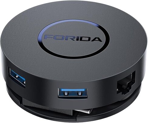 Micro USB C Docking Station Dual HDMI Monitor FORIDA Type C Hub Dual 4K HDMI USB C to Network Adapter 1 Gbps Ethernet 100W Power Delivery Micro SD Card Reader for MacBook/Dell/HP/Lenovo ThinkPad in Kuwait