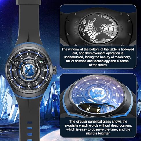 Skeleton Automatic Watch, 45mm Dial with Luminous Hands, Self Winding Watch, 3 ATM Waterproof, 316L Stainless Steel in Saudi Arabia