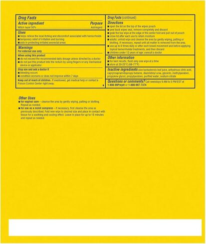 Hemorrhoid Wipes with Witch Hazel, Flushable, Biodegradable and Septic Safe - 180 Count in Saudi Arabia