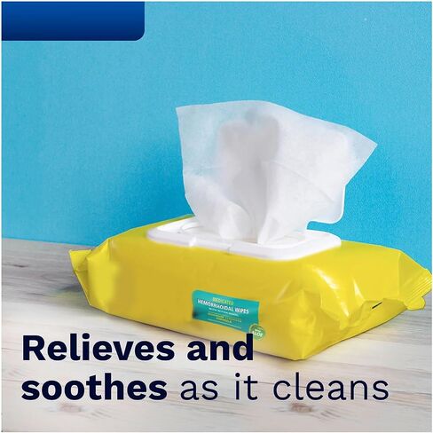 Hemorrhoid Wipes with Witch Hazel, Flushable, Biodegradable and Septic Safe - 180 Count in Saudi Arabia