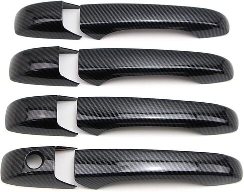 Dreamseek Door Handle Cover متوافق مع Jeep Grand Grand Cherokee Patriot Compass 07-13 ، Chrysler 200 300 Sebring ، Dodge Avenger Caliber Magnum Durango Molding Trim Carbon Libital نمط مع ثقب المفتاح الذكي in Kuwait