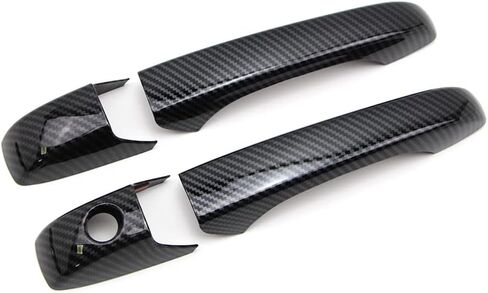 Dreamseek Door Handle Cover متوافق مع Jeep Grand Grand Cherokee Patriot Compass 07-13 ، Chrysler 200 300 Sebring ، Dodge Avenger Caliber Magnum Durango Molding Trim Carbon Libital نمط مع ثقب المفتاح الذكي in Kuwait