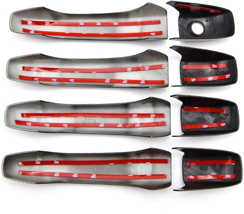 Dreamseek Door Handle Cover متوافق مع Jeep Grand Grand Cherokee Patriot Compass 07-13 ، Chrysler 200 300 Sebring ، Dodge Avenger Caliber Magnum Durango Molding Trim Carbon Libital نمط مع ثقب المفتاح الذكي in Kuwait