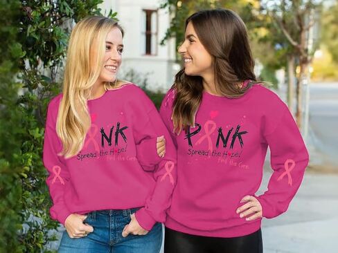 YALUCOR Women Cancer Sweatshirt Breast Cancer Pullover Top Pink Ribbon Spread The Hope Top Cancer Awareness Support Shirt in Kuwait