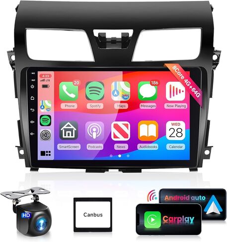 HiFi 16EQ Radio for Nissan Altima 2013-2018 Android Car Stereo Radio with Wireless Carplay Android Auto,10.1inch 1080P HD IPS Touchscreen Radio GPS WiFi Bluetooth FM/RDS Backup Camera in Saudi Arabia