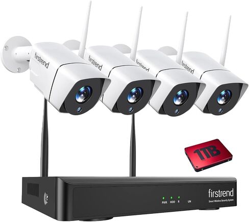Wireless Security Camera System, Firstrend 8CH 1080P Wireless NVR System with 4 pcs 1.3MP IP Security Camera with 65 ft Night Vision and Easy Remote View, P2P CCTV for Home(No Hard Drive) in Saudi Arabia
