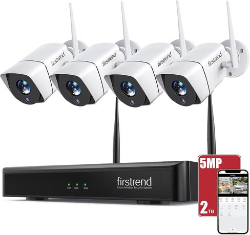 Wireless Security Camera System, Firstrend 8CH 1080P Wireless NVR System with 4 pcs 1.3MP IP Security Camera with 65 ft Night Vision and Easy Remote View, P2P CCTV for Home(No Hard Drive) in Saudi Arabia
