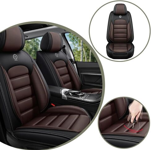 Universal Car Seat Covers for VW Jetta 2000-2024 2025 Comfortable and Anti-Slip Seat Covers,Waterproof Leather Seat Protectors Interior Accessories(5Pcs Deluxe-Black) in Saudi Arabia