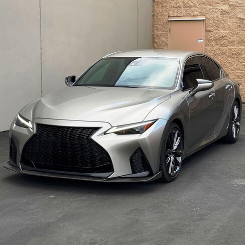 FreeMotor802 متوافق مع 2021-2024 لكزس IS350 F Sport & 2024 IS300 F Sport Sedan 4-DOOR LIP ، Ikon Style Matte Black ABS تمت إضافة على سد الهواء السفلي المفسد المفسد in Kuwait