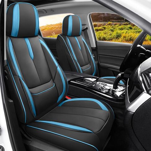 تناسب مقاعد Ford Explorer Covers 2006-2025 ، التغطية الكاملة مخصصة ، ومقاومة للجلد المقاومة للبقع المقاومة للماء (Blue & Black/Standard 2 مقعدين) in Kuwait