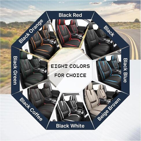 تناسب مقاعد Ford Explorer Covers 2006-2025 ، التغطية الكاملة مخصصة ، ومقاومة للجلد المقاومة للبقع المقاومة للماء (Blue & Black/Standard 2 مقعدين) in Kuwait