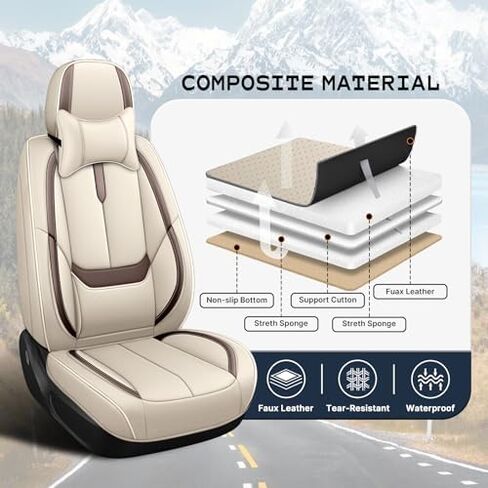 تناسب مقاعد Ford Explorer Covers 2006-2025 ، التغطية الكاملة مخصصة ، ومقاومة للجلد المقاومة للبقع المقاومة للماء (Blue & Black/Standard 2 مقعدين) in Kuwait