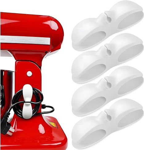 4 Pack Upgraded Cord Organizer for Kitchen Appliances with Self Adhesive Mount - Stick On Cord Organizer for Appliances, Cable Cord Holder Cord Winder for Pressure Cooker, Blender, Mixer, Toaster in Saudi Arabia