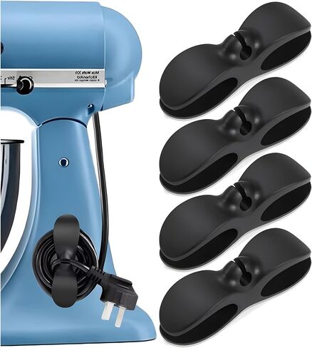 4 Pack Upgraded Cord Organizer for Kitchen Appliances with Self Adhesive Mount - Stick On Cord Organizer for Appliances, Cable Cord Holder Cord Winder for Pressure Cooker, Blender, Mixer, Toaster in Saudi Arabia