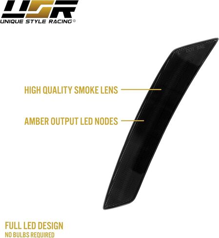 USR 22-24 THETA SUV SIV Side Marker Light-زوج مواقف لوقوف السيارات المدخنة الأمامية (يسار + يمين)-متوافق مع 2022-2024 شيفروليه الاعتدال جميع الطرز مثل LS ، LT ، RS ، Premier (عدسة الدخان مع LED AMBER) in Kuwait