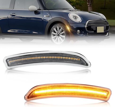 Front/Rear Side Marker Light Compatible with Gen3 MINI Coop-er F55 F56 F57 2015 2016 2017 2018 2019 2020 2021 2022, [DOT Certified] Amber/Red LED Sidemarker Lamp, 4 PCS, Smoked Lens in Kuwait