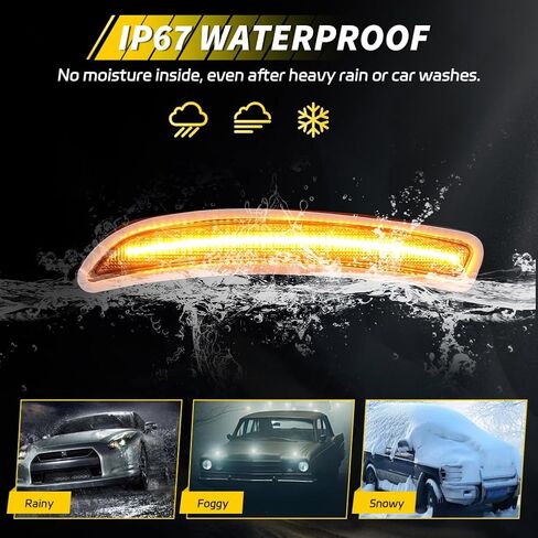 Front/Rear Side Marker Light Compatible with Gen3 MINI Coop-er F55 F56 F57 2015 2016 2017 2018 2019 2020 2021 2022, [DOT Certified] Amber/Red LED Sidemarker Lamp, 4 PCS, Smoked Lens in Kuwait