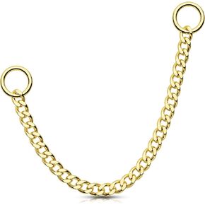 OUFER 14K Gold Earrings, Convertible Dangle Chain for Double Piercings, Drop Dangle Earrings in Saudi Arabia