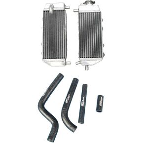 Aluminum Radiator + Silicone hose for 2005-2014 Yamaha YZ125 YZ 125 2006 2007 2008 2009 2010 (Blue) in Saudi Arabia