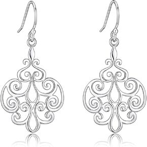 دمعة زهرة الفضة الفضية الفضة تتدلى أقراط للنساء من قبل جانجا جيويلز in Kuwait