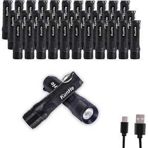 Kunhe 2 Pack Keychain LED Flashlight المصباح القابل لإعادة شحن الجيب المحمول المصباح الصغير الصغير 300 لومنس لدغات الطوارئ الكلاب التي تمشي الباب in Kuwait