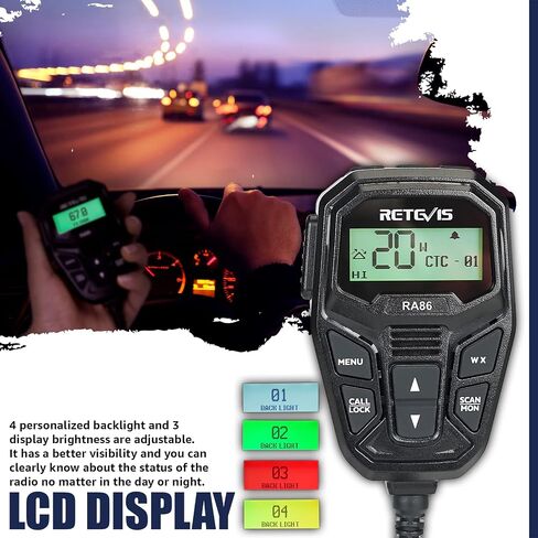 RETEVIS RA86 GMRS Mobile Radio ، مكبرات صوت مزدوجة NOAA ، مستقبلي طويل المدى للهواتف المحمولة (1 حزمة) مع C2 GMRS Radio Handheld (حزمة) ، مصباح يدوي ، 2000 مللي أمبير ، Type-C ، مجموعة Communication Travel Travel in Kuwait