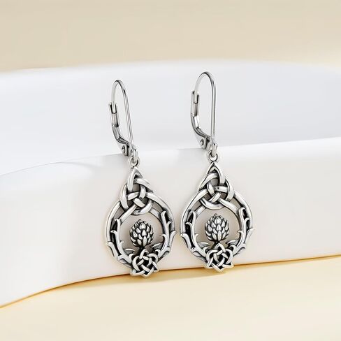 925 sterling Silver Vintage Oxidized Celtic Dangle Drop Drop Homports المجوهرات للنساء لها in Saudi Arabia