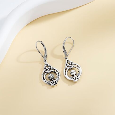 925 sterling Silver Vintage Oxidized Celtic Dangle Drop Drop Homports المجوهرات للنساء لها in Saudi Arabia