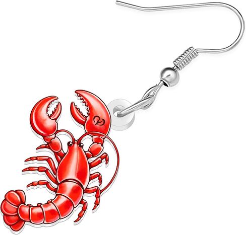 NEWEI Acrylic Cute Sea Animal Lobster with Starfish Dangle Earrings for Women Funny Shrimp Jewelry Accessories Gifts for Beach Lovers Vacation Party Charms in Saudi Arabia