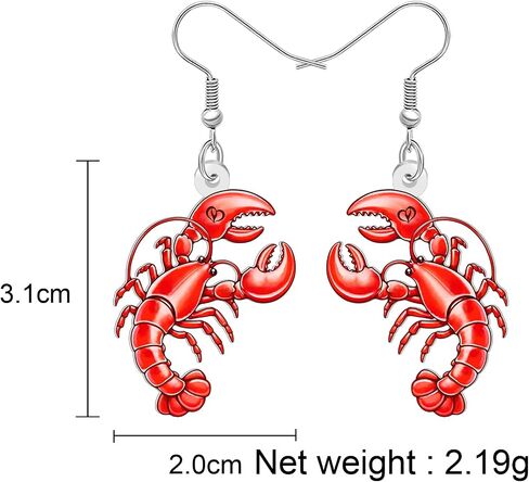 NEWEI Acrylic Cute Sea Animal Lobster with Starfish Dangle Earrings for Women Funny Shrimp Jewelry Accessories Gifts for Beach Lovers Vacation Party Charms in Saudi Arabia