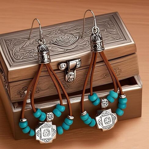 Western Earrings for Women - Turquoise Dangle Country Jewelry Accessories, Lightweight Bohemian Style Music Festival Accessories in Saudi Arabia