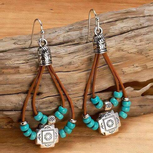 Western Earrings for Women - Turquoise Dangle Country Jewelry Accessories, Lightweight Bohemian Style Music Festival Accessories in Saudi Arabia