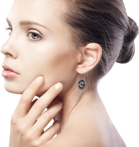 NOVICA Artisan Handmade Onyx Dangle Earrings 925 Silver Birdthemed from Bali Sterling Indonesia Nature Floral Birthstone [1.5 in H x 0.7 in W x 0.2 in D] ' Avian Curiosity' in Saudi Arabia
