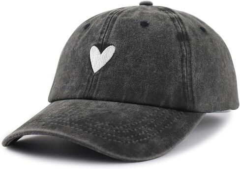 Cute Heart Hats for Women, Adjustable Cotton Embroidered Baseball Cap in Saudi Arabia