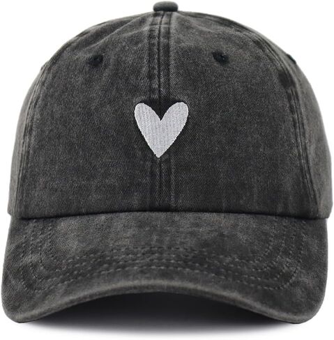 Cute Heart Hats for Women, Adjustable Cotton Embroidered Baseball Cap in Saudi Arabia
