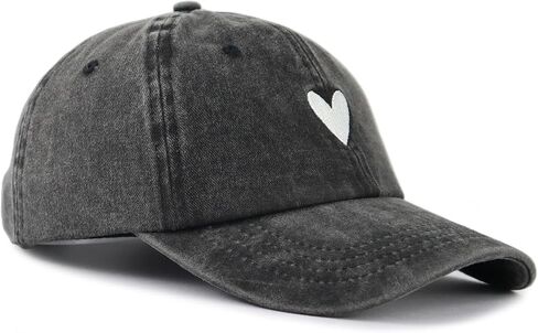Cute Heart Hats for Women, Adjustable Cotton Embroidered Baseball Cap in Saudi Arabia